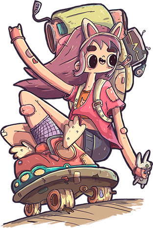 chica carton patineta